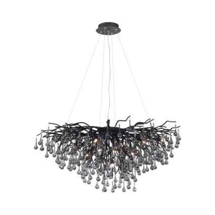 Paul Neuhaus 2192-18 - Pendelleuchte ICICLE an Stahlseil 10xG9/40W/230V 50x100 cm schwarz