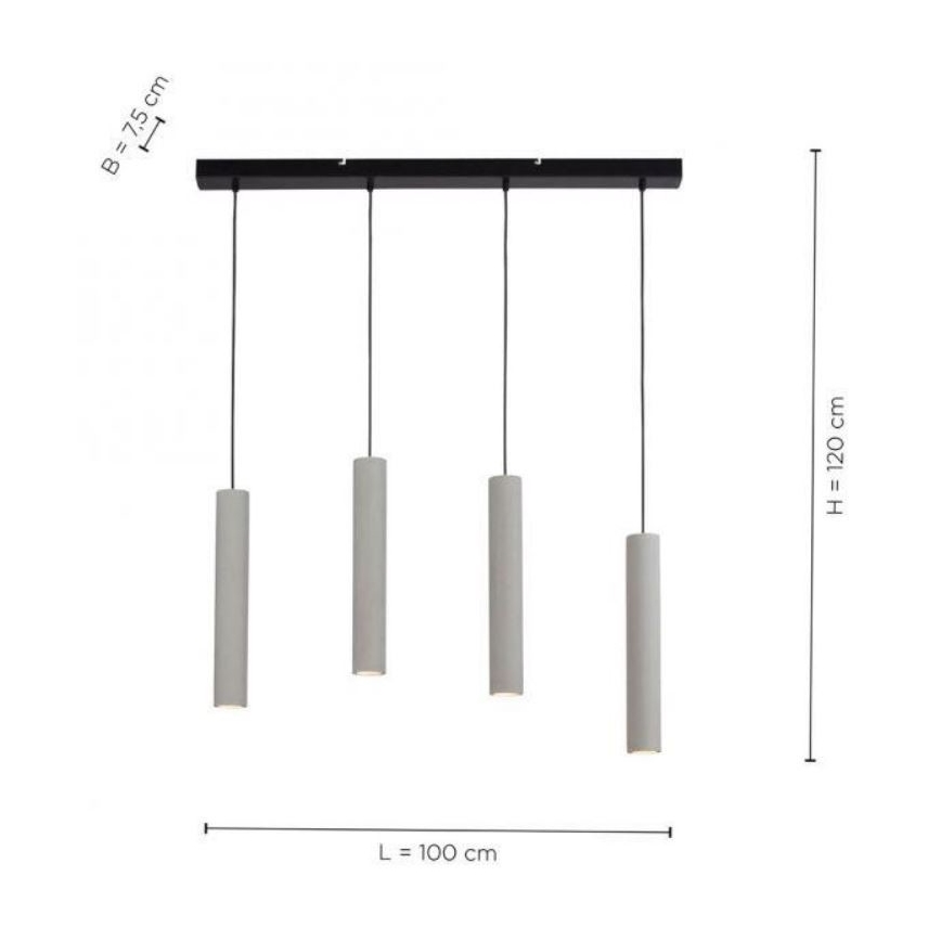 Paul Neuhaus 2204-22 - Lampadario su corda ETON 4xGU10/35W/230V
