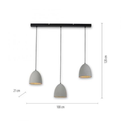 Paul Neuhaus 2233-22 - Lampadario su corda ETON 3xE27/40W/230V