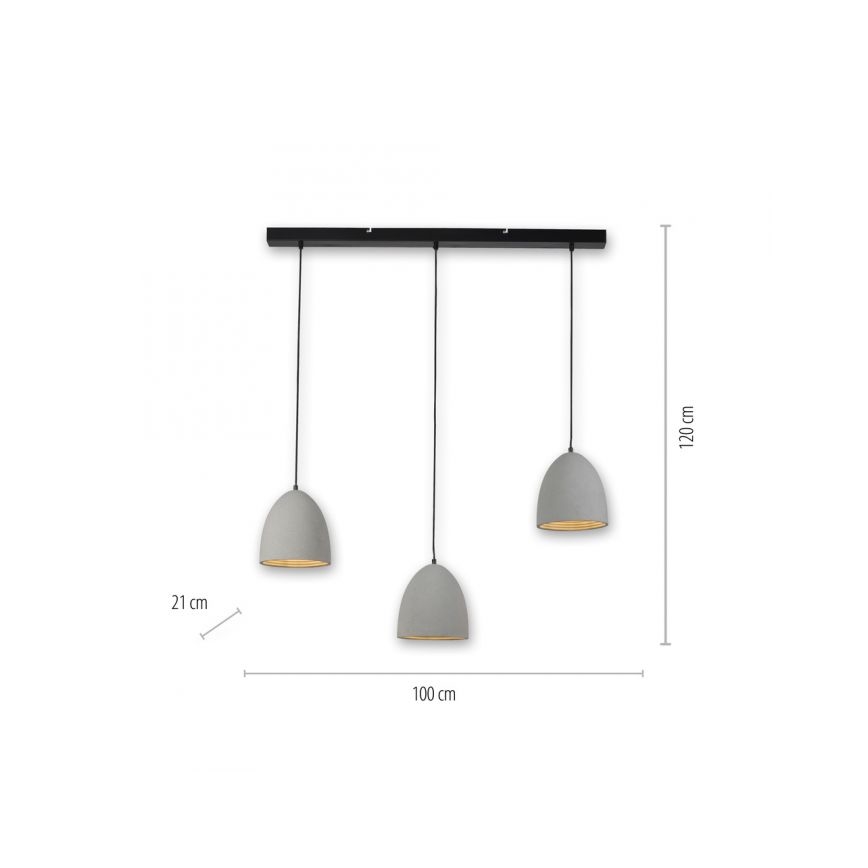 Paul Neuhaus 2233-22 - Lampadario su corda ETON 3xE27/40W/230V
