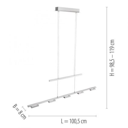 Paul Neuhaus 2446-55 - Lampadario LED dimmerabile su filo INIGO 5xLED/4W/230V