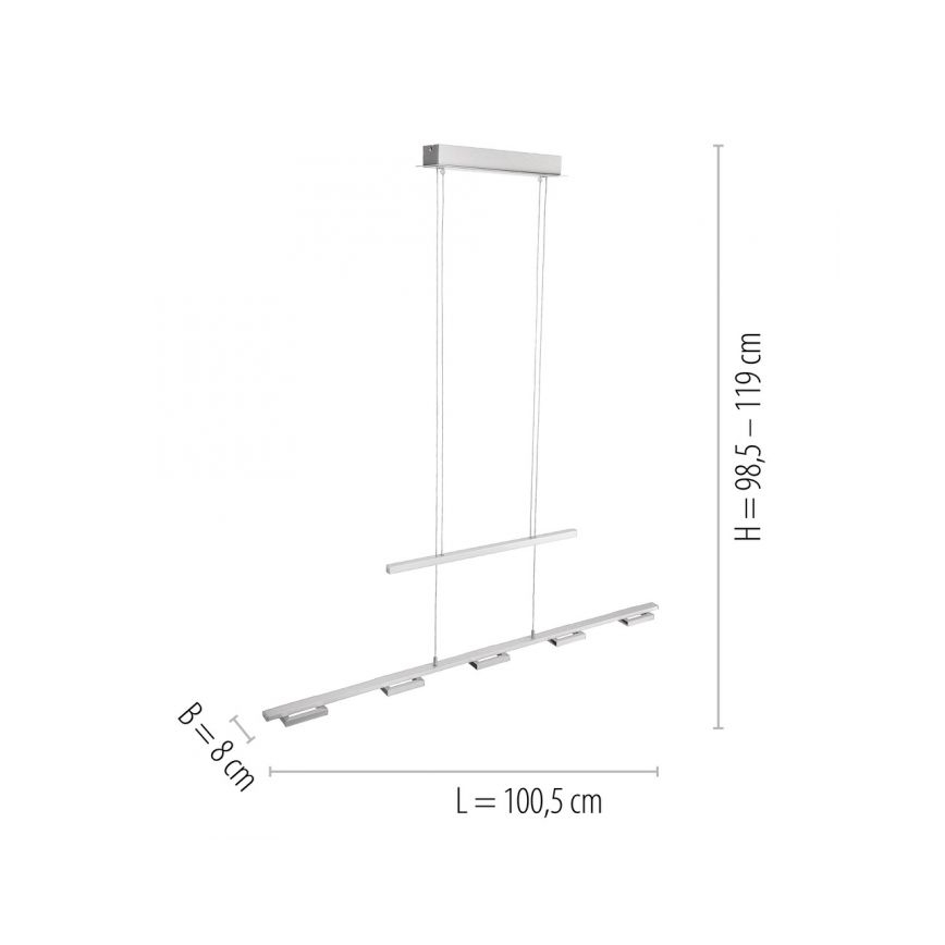 Paul Neuhaus 2446-55 - Suspension filaire LED à intensité variable INIGO 5xLED/4W/230V
