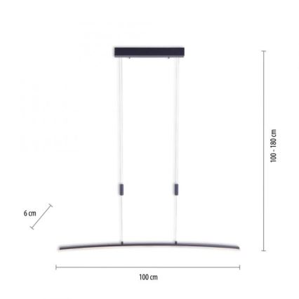 Paul Neuhaus 2530-13 - Dimmbarer LED-Kronleuchter an einer Schnur JANINA LED/27W/230V