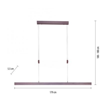 Paul Neuhaus 2568-24 - Dimmbare LED-Hängeleuchte an Schnur ADRIANA LED/14W/230V 2700-5000K