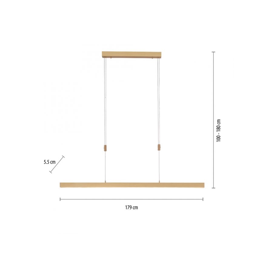 Paul Neuhaus 2568-60 - Lampadario a sospensione con filo LED dimmerabile ADRIANA LED/14W/230V  2700-5000K ottone