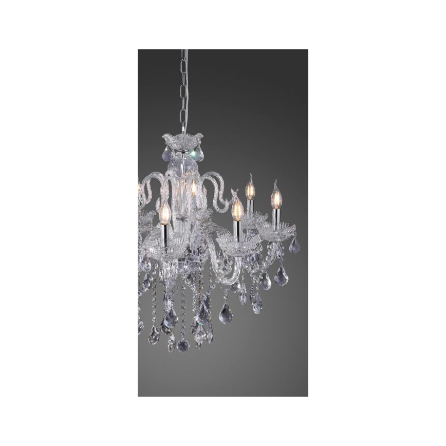 Paul Neuhaus 3081-00 - Lampadario di cristallo su catena GRACIA 8xE14/40W/230V argento