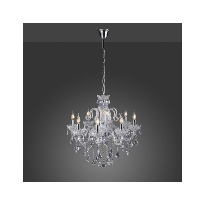 Paul Neuhaus 3081-00 - Suspension filaire en cristal GRACIA 8xE14/40W/230V