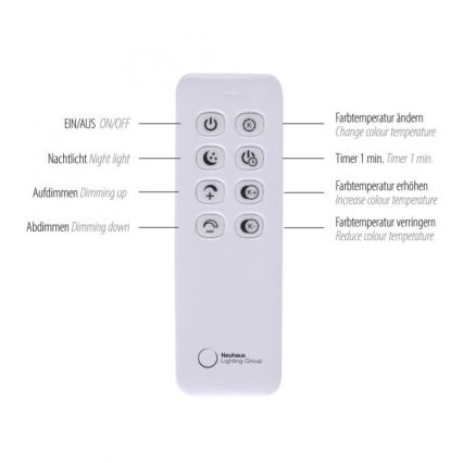 Paul Neuhaus 319-18 - Lampadaire à intensité variable HULA LED/21,5W/230V 2700-5000K + télécommande