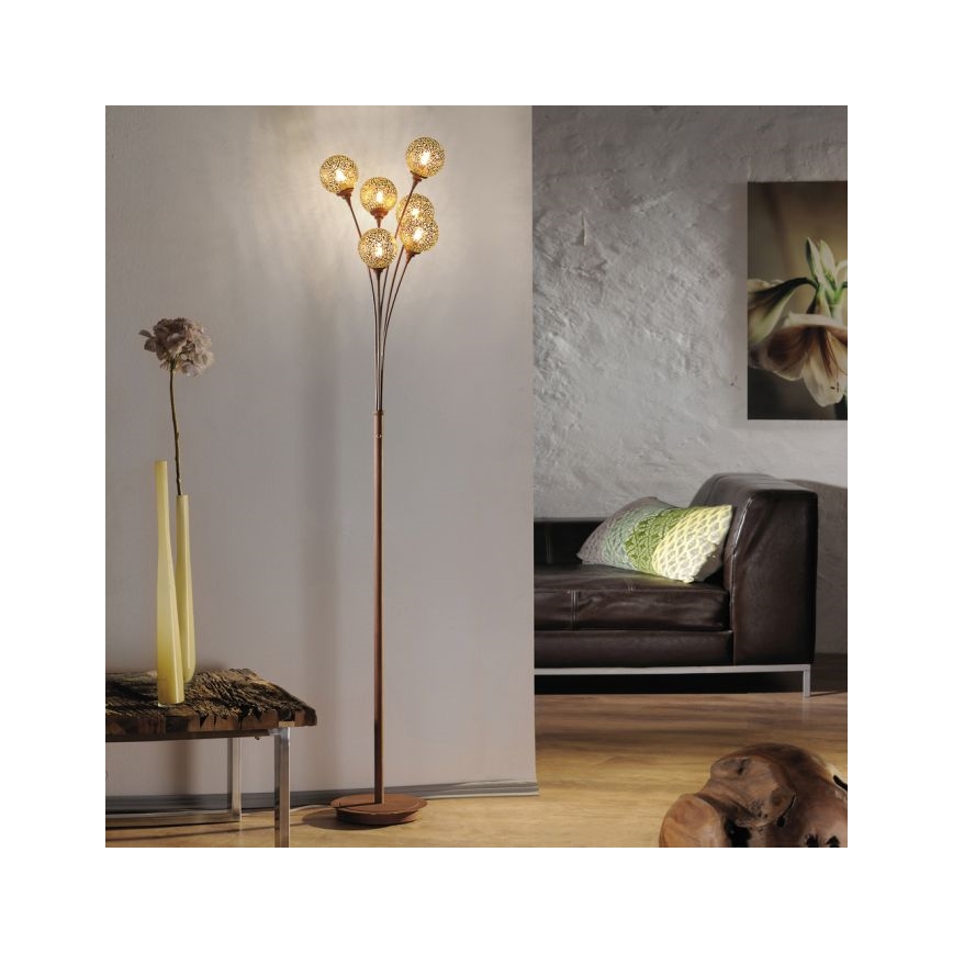 Paul Neuhaus 398-48 - Lampada da terra GRETA 6xG9/40W/230V