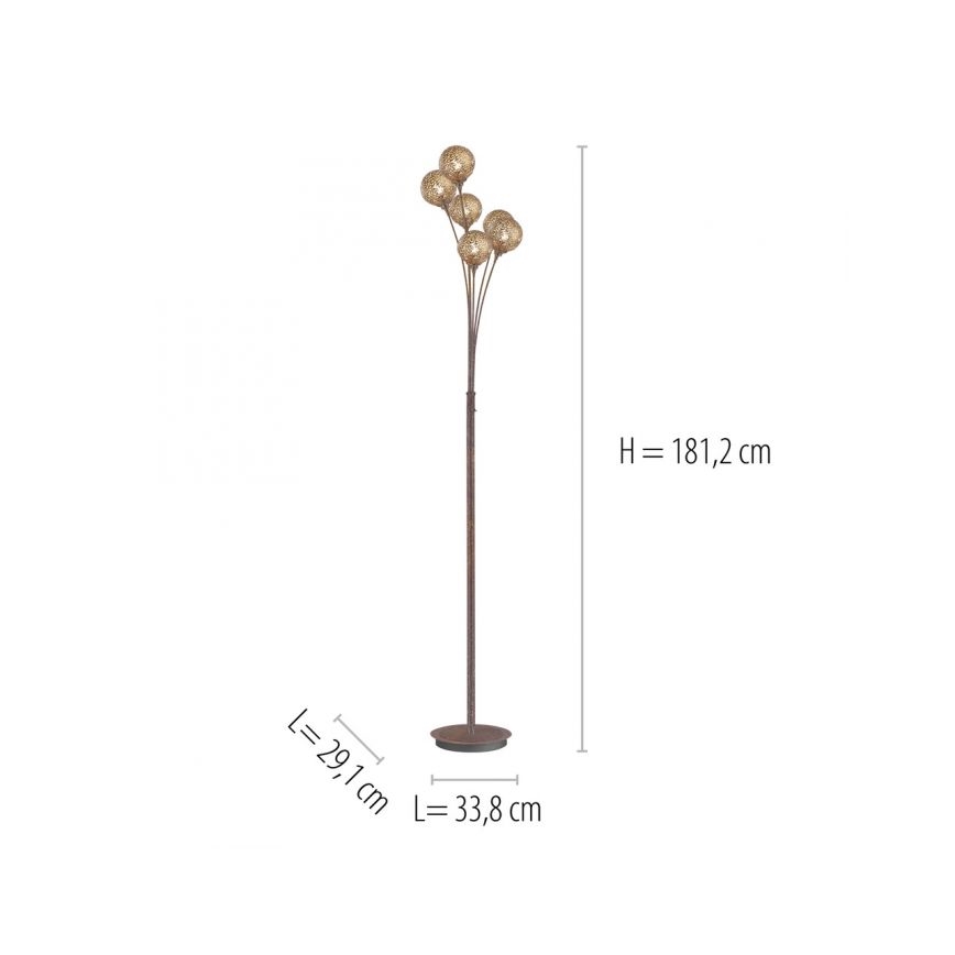 Paul Neuhaus 398-48 - Lampadaire GRETA 6xG9/40W/230V