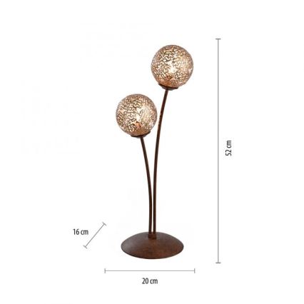 Paul Neuhaus 4032-48 - Lampada da tavolo GRETA 2xG9/40W/230V