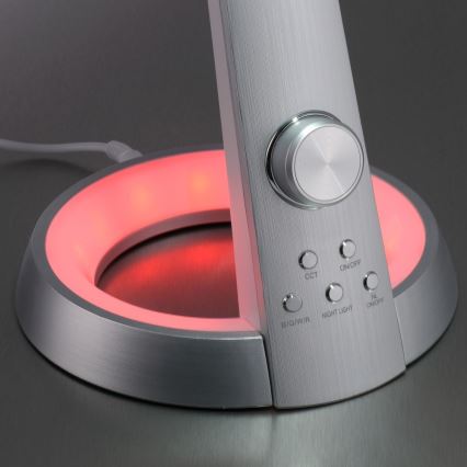 Paul Neuhaus 4591-95 - Lampe à intensité variable LED RGB BILL LED/5,7W/230V 3000-6500K USB + LED/1,6W mat chrome