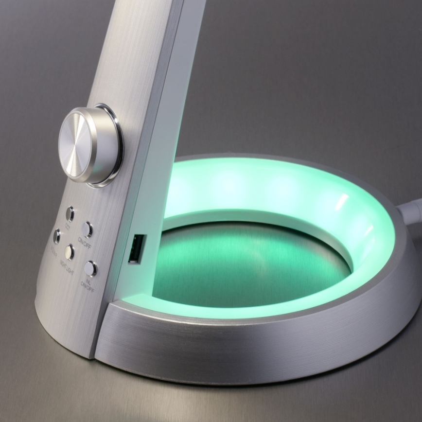 Paul Neuhaus 4591-95 - Lampe à intensité variable LED RGB BILL LED/5,7W/230V 3000-6500K USB + LED/1,6W mat chrome