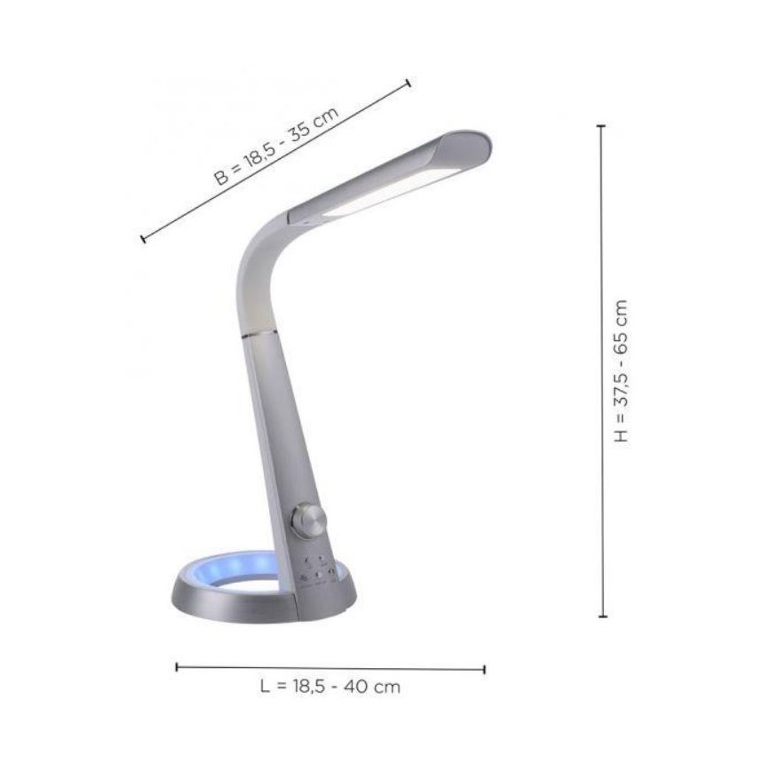 Paul Neuhaus 4591-95 - LED RGB Dimmbare Tischleuchte BILL LED/5,7W/230V 3000-6500K USB + LED/1,6W mattchrom