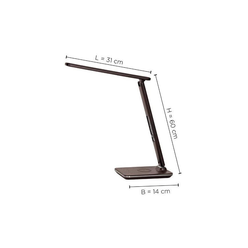 Paul Neuhaus 4595-23 - LED Dimmbare Touch-Tischleuchte mit kabelloser Aufladung ADRIANO LED/5W/230V braun