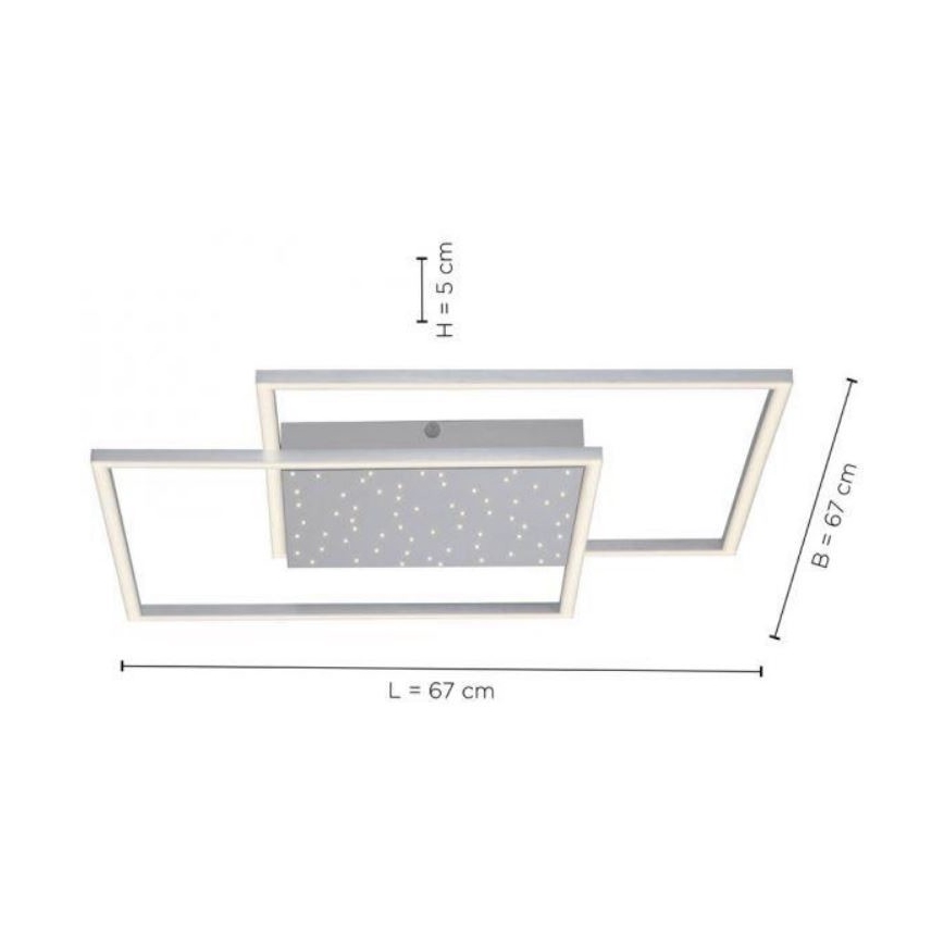 Paul Neuhaus 6024-55 - Lustre monté en surface à intensité variable YUKI LED/49W/230V + Télécommande