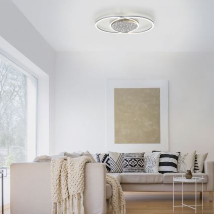 Paul Neuhaus 6025-55 - Lustre monté en surface à intensité variable YUKI LED/48W/230V + Télécommande