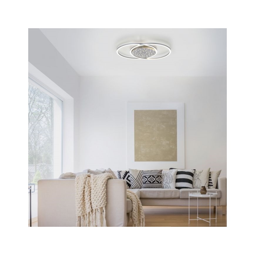 Paul Neuhaus 6025-55 - Lustre monté en surface à intensité variable YUKI LED/48W/230V + Télécommande