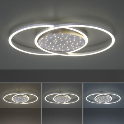Paul Neuhaus 6025-55 - Lustre monté en surface à intensité variable YUKI LED/48W/230V + Télécommande