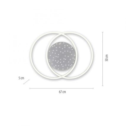 Paul Neuhaus 6025-55 - Lustre monté en surface à intensité variable YUKI LED/48W/230V + Télécommande