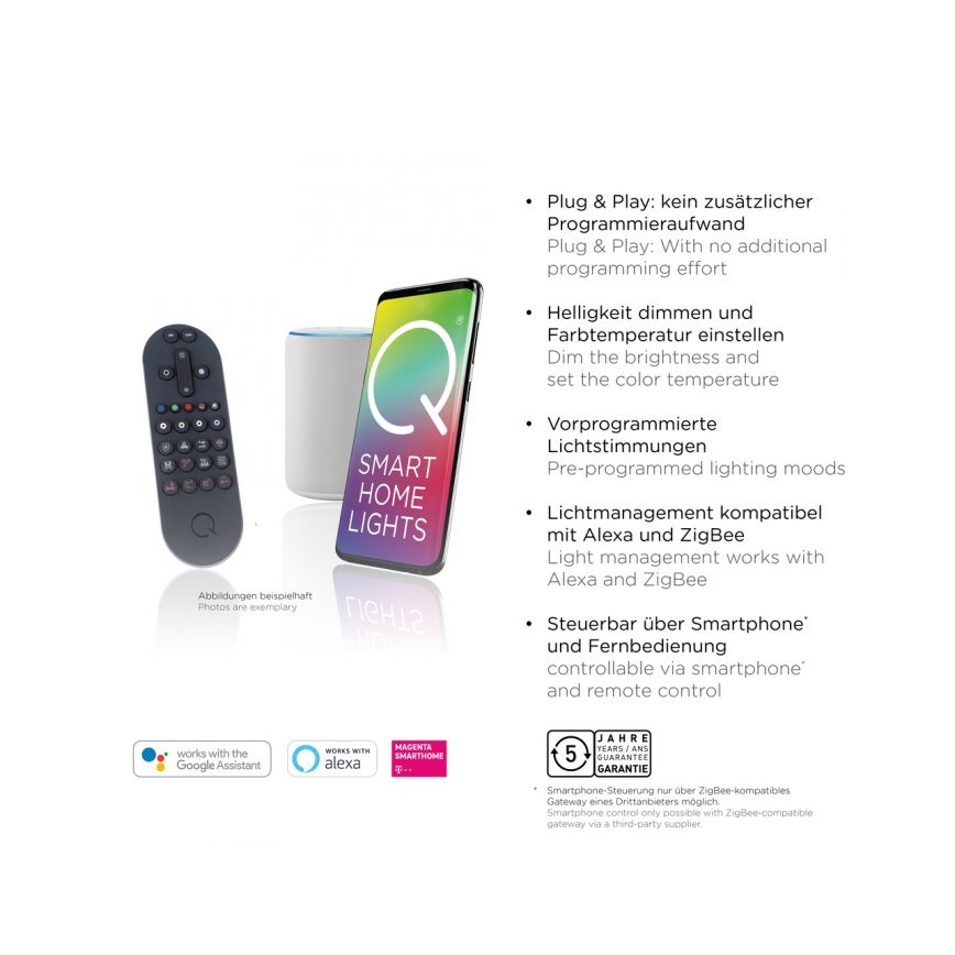 Paul Neuhaus 6071-18 - Plafoniera LED dimmerabile Q-PIATO LED/35W/230V diametro 51 cm 2700-5000K Wi-Fi + telecomando