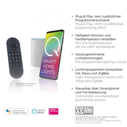 Paul Neuhaus 6071-18 - Plafonnier à intensité variable Q-PIATO LED/35W/230V d. 51 cm 2700-5000K Wi-Fi + télécommande