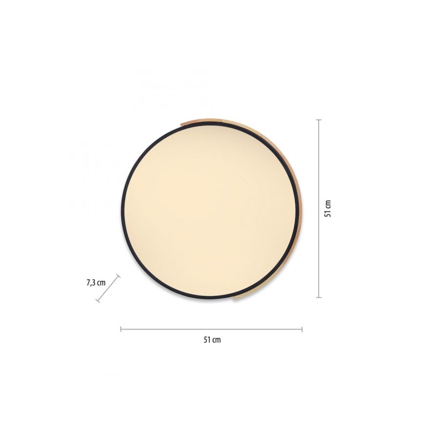 Paul Neuhaus 6071-18 - Plafonnier à intensité variable Q-PIATO LED/35W/230V d. 51 cm 2700-5000K Wi-Fi + télécommande