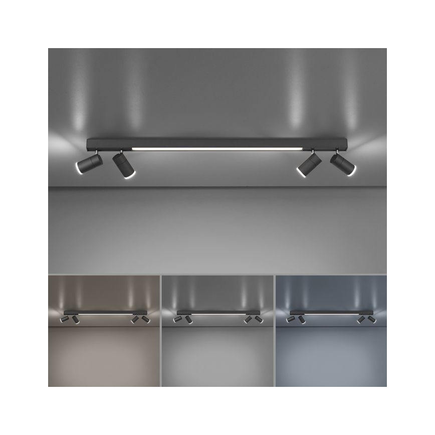 Paul Neuhaus 6121-13 - Spot à intensité variable PURE 4xLED/4W/230V + LED/9W 2700-5000K + télécommande