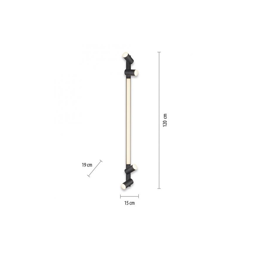 Paul Neuhaus 6121-13 - Spot à intensité variable PURE 4xLED/4W/230V + LED/9W 2700-5000K + télécommande