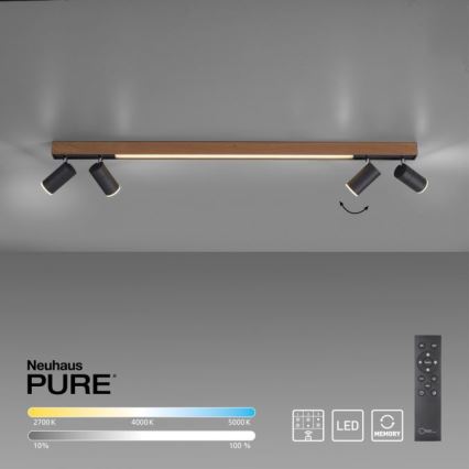 Paul Neuhaus 6121-79 - Spot à intensité variable LED PURE 4xLED/4W/230V + LED/9W 2700-5000K + télécommande