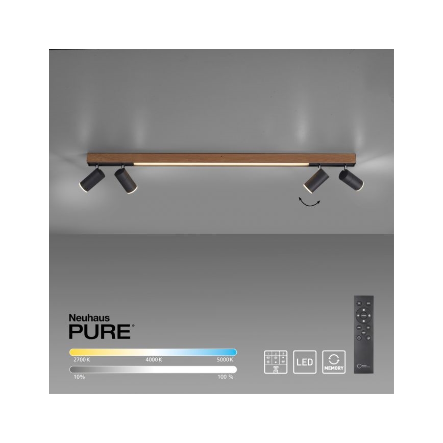 Paul Neuhaus 6121-79 - Spot à intensité variable LED PURE 4xLED/4W/230V + LED/9W 2700-5000K + télécommande