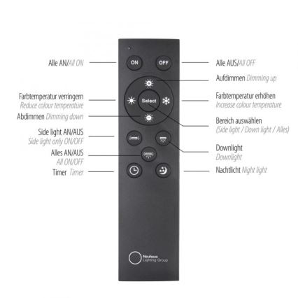 Paul Neuhaus 6121-79 - Spot à intensité variable LED PURE 4xLED/4W/230V + LED/9W 2700-5000K + télécommande