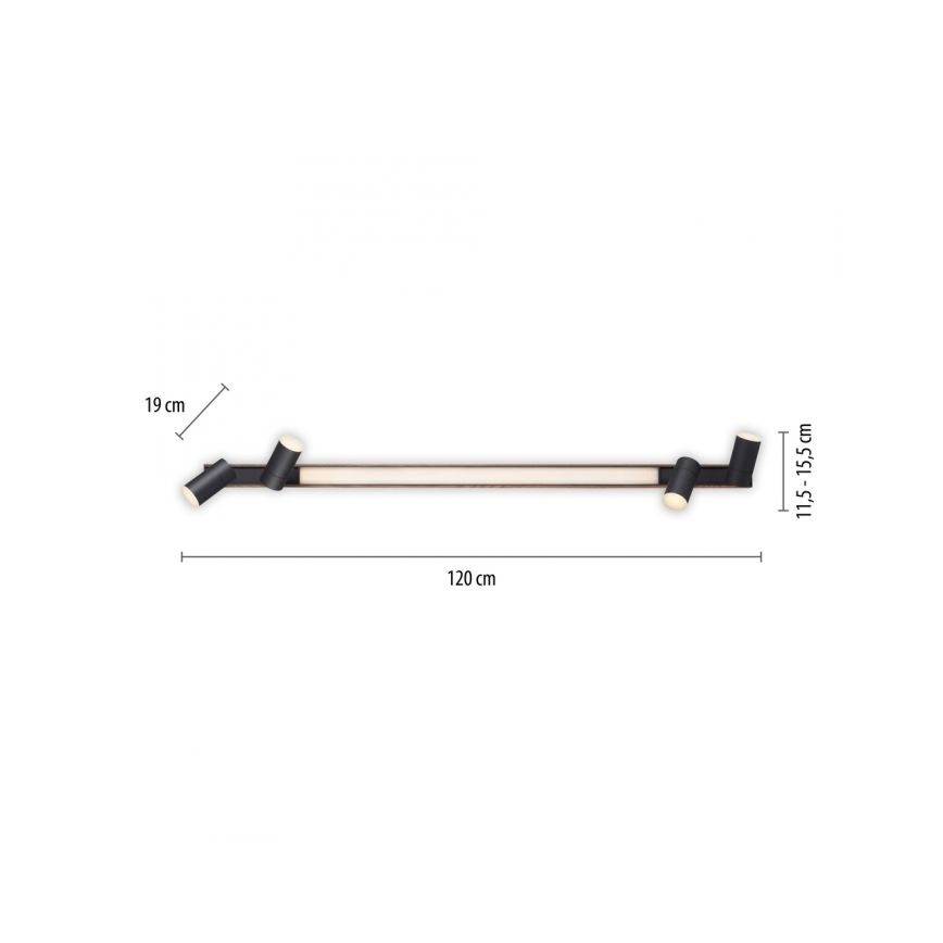 Paul Neuhaus 6121-79 - Spot à intensité variable LED PURE 4xLED/4W/230V + LED/9W 2700-5000K + télécommande