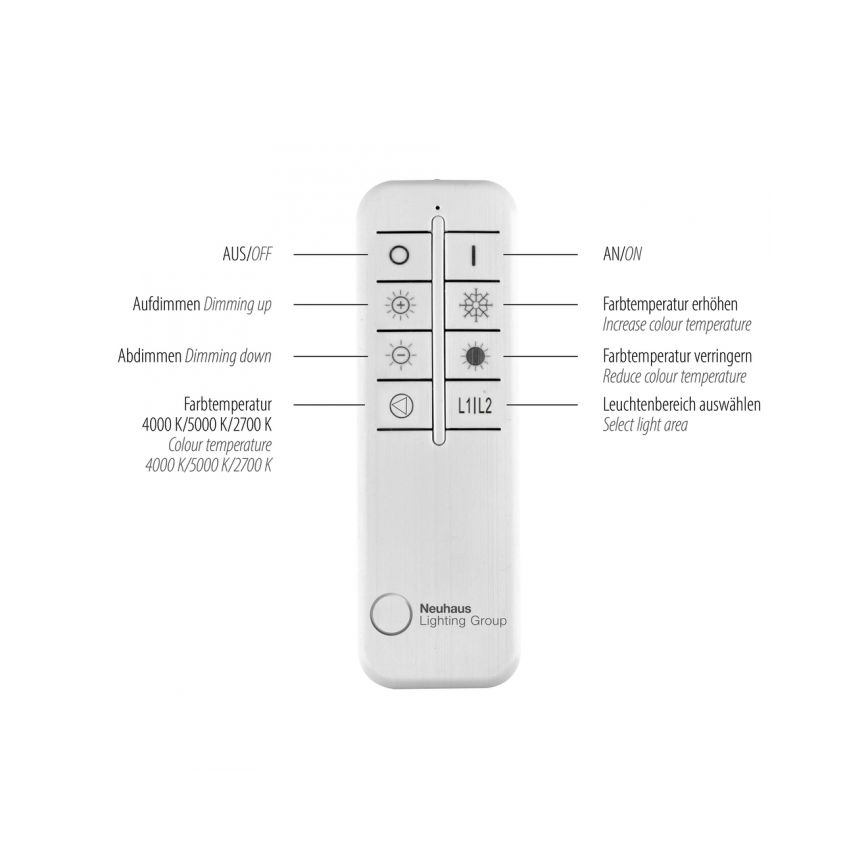 Paul Neuhaus 6233-55 - Dimmbare LED-Deckenleuchte PAAN LED/45,5W/230V 2700-5000K + Fernbedienung