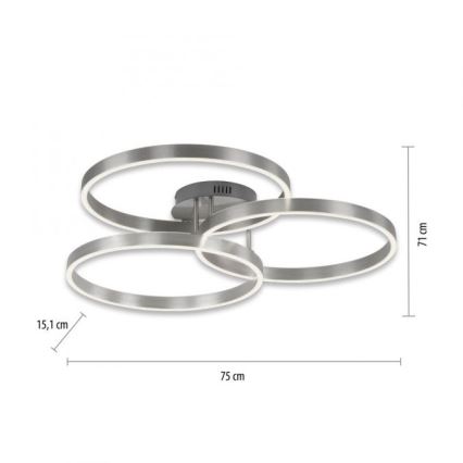 Paul Neuhaus 6233-55 - Dimmbare LED-Deckenleuchte PAAN LED/45,5W/230V 2700-5000K + Fernbedienung
