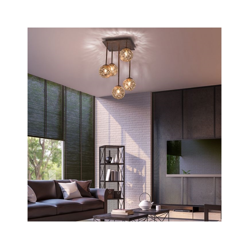 Paul Neuhaus 6234-48 - Lampadario a sospensione con supporto rigido GRETA 5xG9/40W/230V