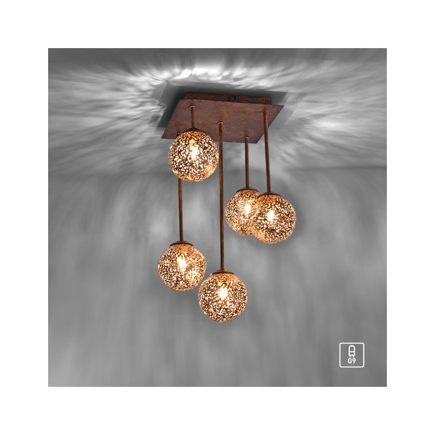 Paul Neuhaus 6234-48 - Lampadario a sospensione con supporto rigido GRETA 5xG9/40W/230V
