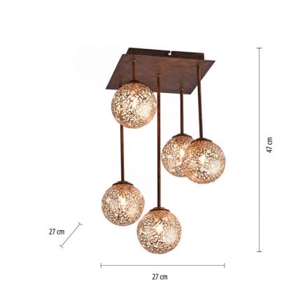 Paul Neuhaus 6234-48 - Lampadario a sospensione con supporto rigido GRETA 5xG9/40W/230V