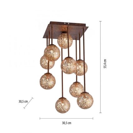 Paul Neuhaus 6238-48 - Lampadario a sospensione con supporto rigido GRETA 9xG9/40W/230V