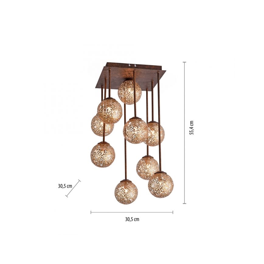 Paul Neuhaus 6238-48 - Suspension avec tige GRETA 9xG9/40W/230V