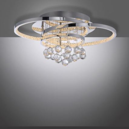 Paul Neuhaus 6267-17 - Dimmbare LED-Deckenleuchte ROTAZO LED/32W/230V d 45 cm glänzendes Chrom