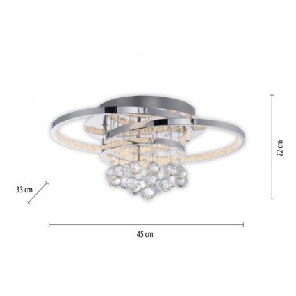 Paul Neuhaus 6267-17 - Dimmbare LED-Deckenleuchte ROTAZO LED/32W/230V d 45 cm glänzendes Chrom