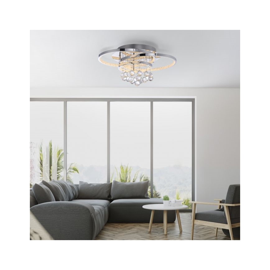 Paul Neuhaus 6267-17 - Plafonnier à intensité variable ROTAZO LED/32W/230V d. 45 cm chrome brillant