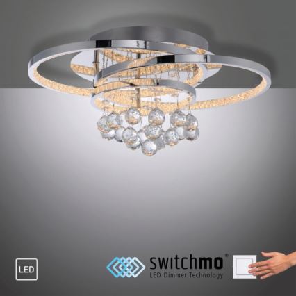 Paul Neuhaus 6267-17 - Plafonnier à intensité variable ROTAZO LED/32W/230V d. 45 cm chrome brillant
