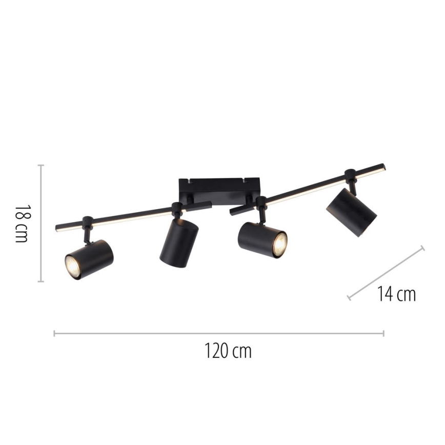 Paul Neuhaus 6525-18 - Luce Spot a LED BARIK 4xGU10/4,5W/230V + LED/10W