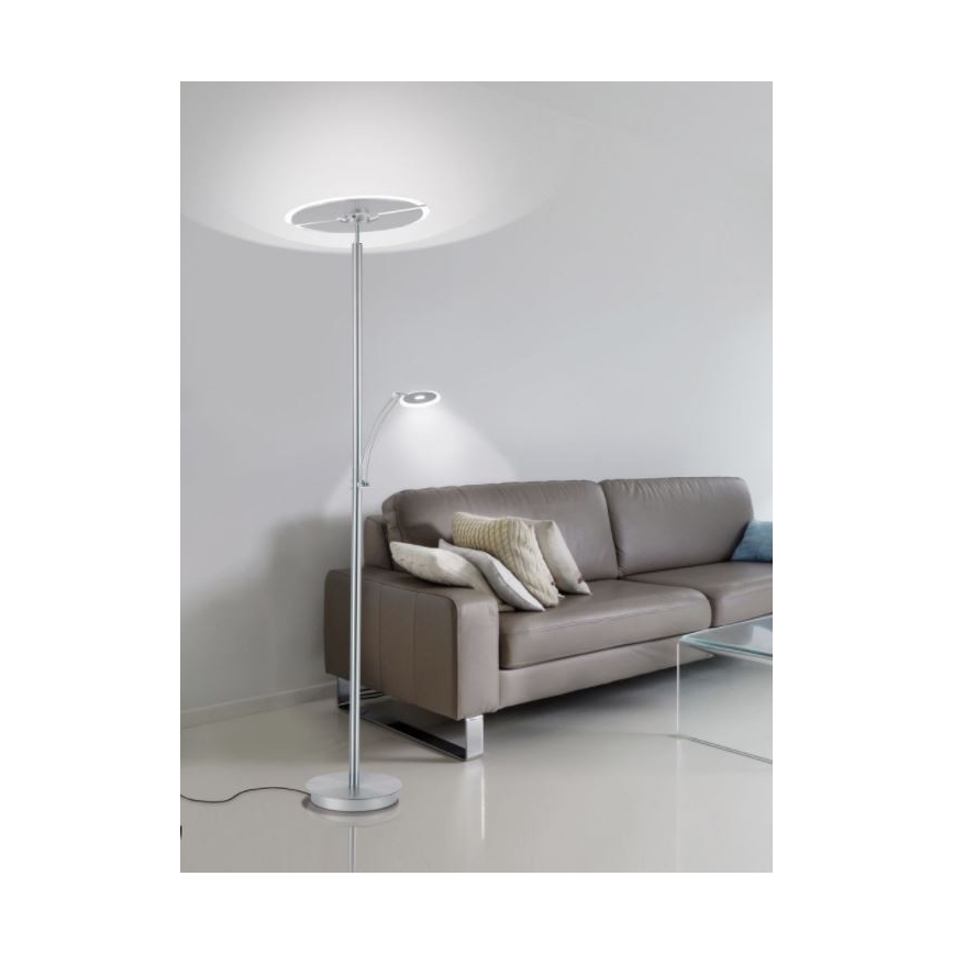 Paul Neuhaus 673-55 - LED-dimmbare Stehlampe ARTUR 2xLED/21W/230V+LED/6W in hochglänzendem Chrom