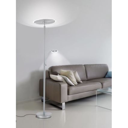 Paul Neuhaus 673-55 - Lampada da terra dimmerabile ARTUR 2xLED/21W/230V+LED/6W cromo lucido