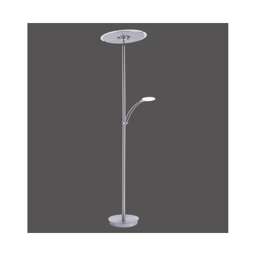 Paul Neuhaus 673-55 - Lampadaire sur pied LED dimmable ARTUR 2xLED/21W/230V+LED/6W chrome brillant