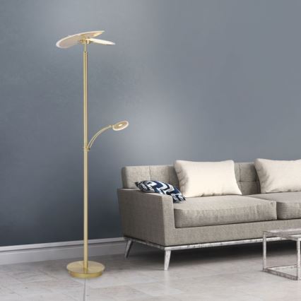 Paul Neuhaus 673-60 - Lampadaire LED dimmable ARTUR 2xLED/21W/230V+LED/6W doré