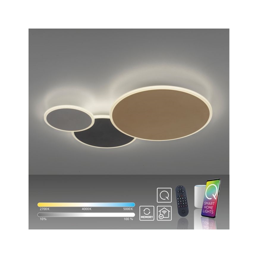 Paul Neuhaus 8007-70 - Plafonnier à intensité variable Q-PIATO LED/35W/230V 2700-5000K Wi-Fi + télécommande